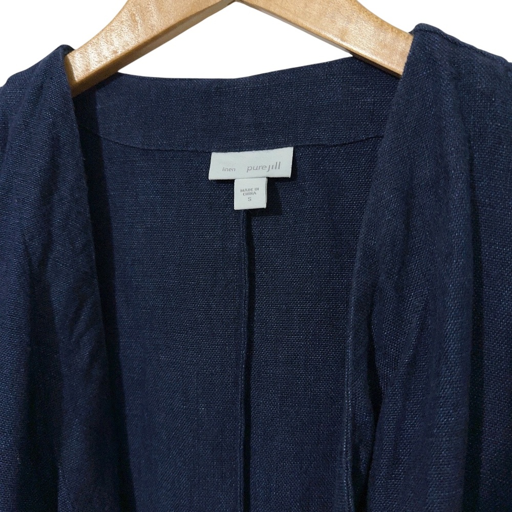 J Jill Pure Jill Womens Linen Jacket Size S Open Front Cardigan Heavy Thick - Picture 3 of 5